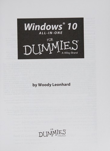Windows 10 all-in-one for dummies
